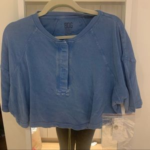 Urban Outfitters Tops Bdg Lily Cropped Henley Tee